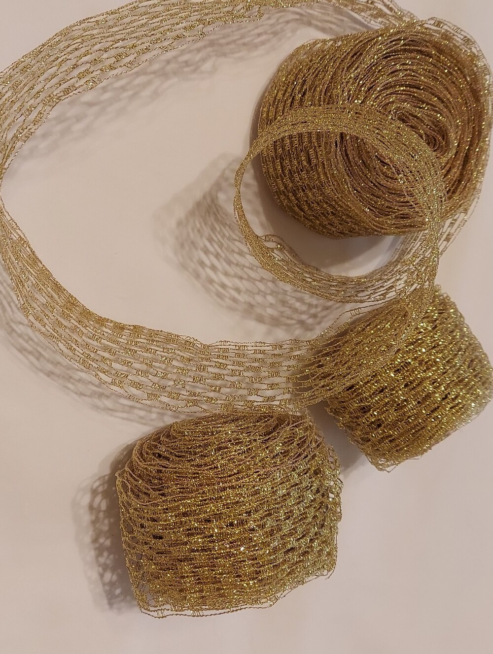 New Sullivans Gold Decorative Metallic Ribbon - Open Mesh - Shapable - 23 Yds
